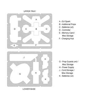 DJI Spark dual-level custom foam DORO D0907-6 case layout