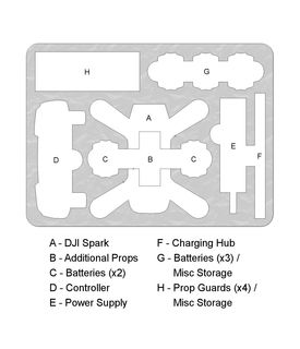 DORO Cases DJI Spark custom foam DORO D1109-5 case layout